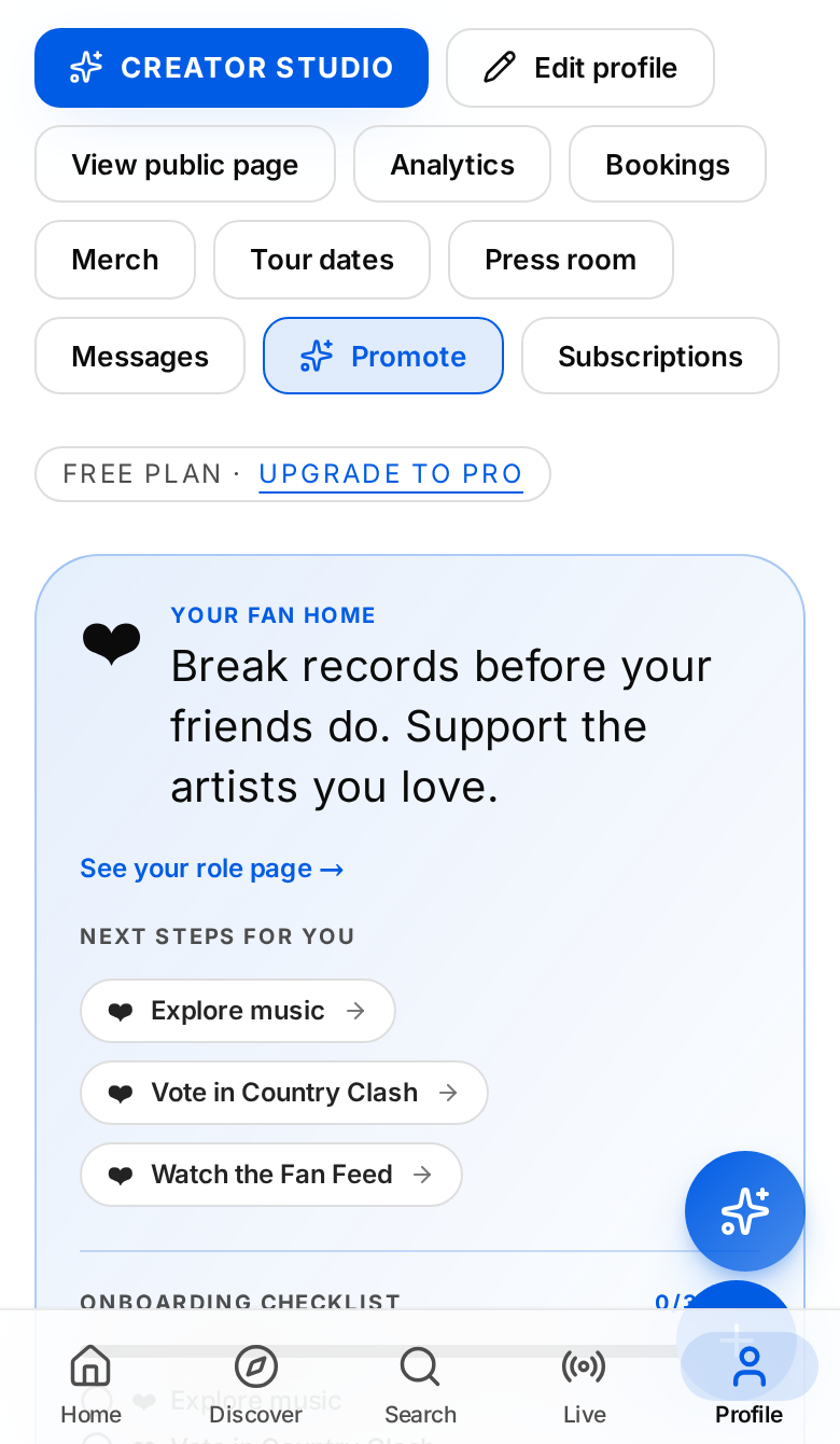 Creator Studio on mobile